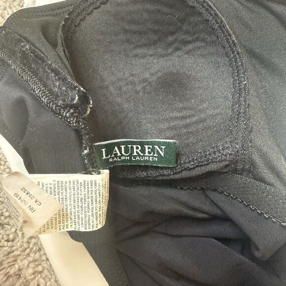 LAUREN Ralph Lauren Bel Aire Bandeau Black One-Piece Swimsuit L120742 Size 12 - Picture 3 of 5